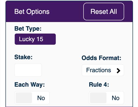how to work out lucky 15|Bet Calculator .
